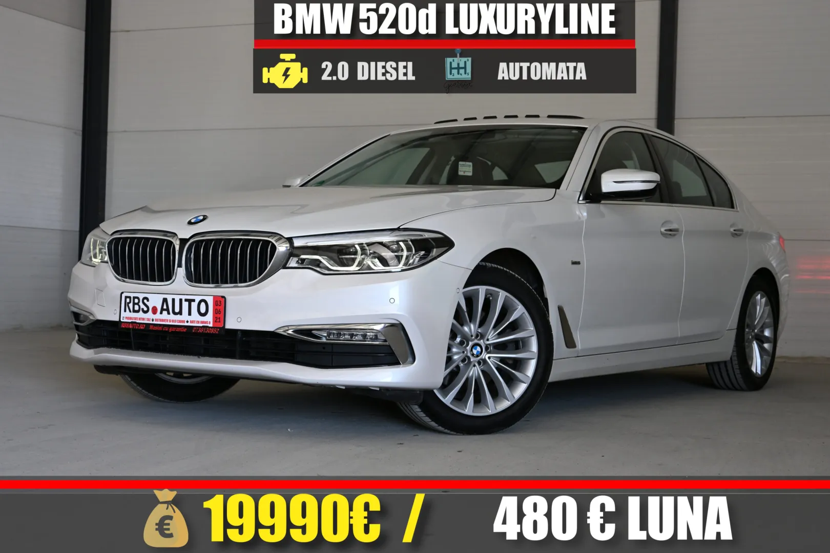 BMW 520d 2017 LUXURY LINE MOTOR 2.0 DIESEL 190 CP